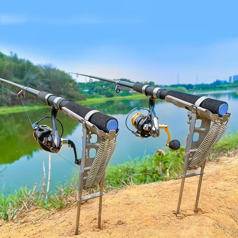Support de canne à pêche automatique à double ressort – Piquet pliable