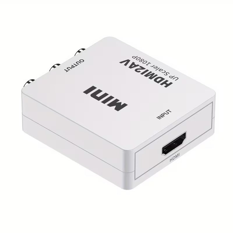 محول HDMI إلى AV RCA صغير 1080P - محول للتلفزيون القديم، وIPTV، وصندوق التلفزيون، ووحدة التحكم