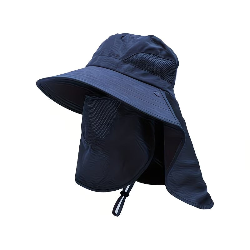Chapeau d’Été Large Bord avec Protection Visage & Nuque – Vélo, Pêche, Randonnée