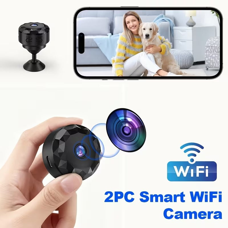 Mini Caméra WiFi Magnétique 480P Rechargeable avec Détection de Mouvement