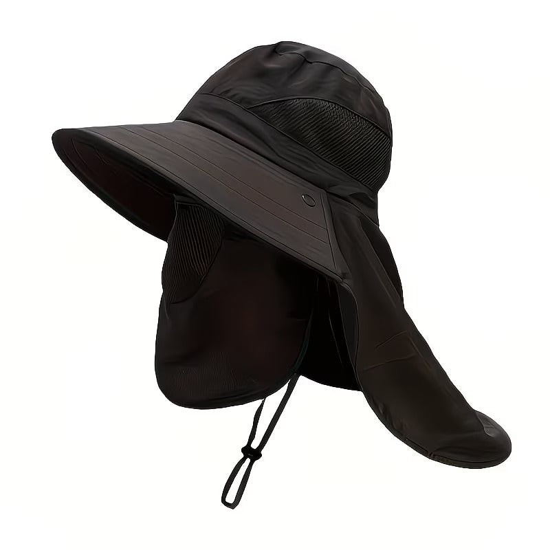 Chapeau d’Été Large Bord avec Protection Visage & Nuque – Vélo, Pêche, Randonnée