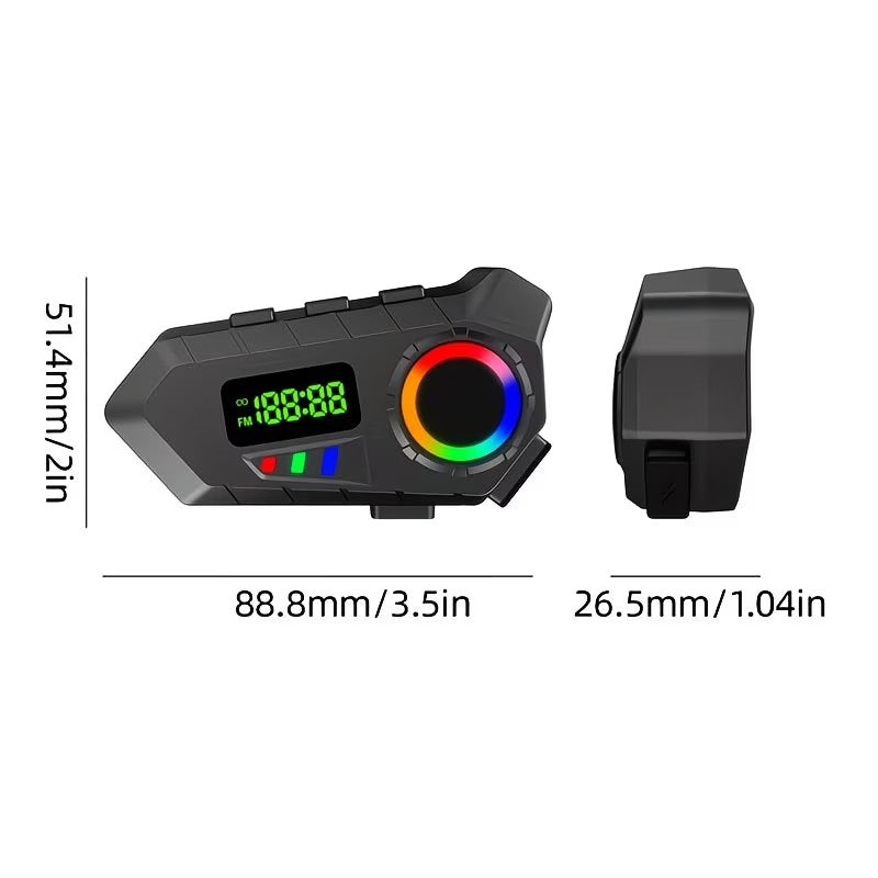 Ecouteur de Casque Sans Fil Y30A pour Moto et Vélo Électrique – Bluetooth 6.0, FM, Micro, Lumière RGB, IP65