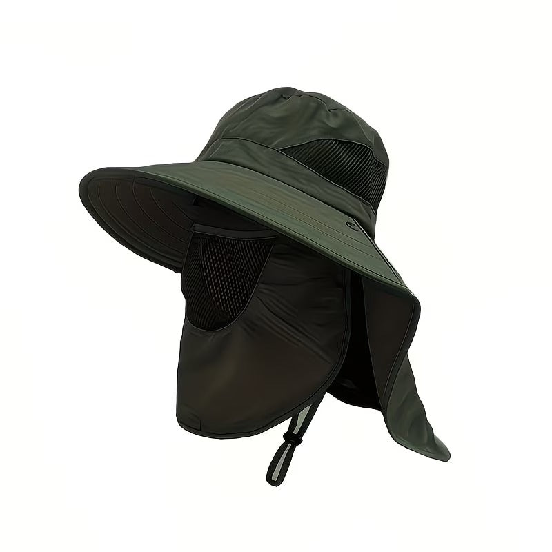 Chapeau d’Été Large Bord avec Protection Visage & Nuque – Vélo, Pêche, Randonnée