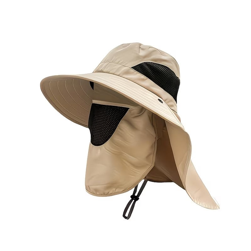 Chapeau d’Été Large Bord avec Protection Visage & Nuque – Vélo, Pêche, Randonnée