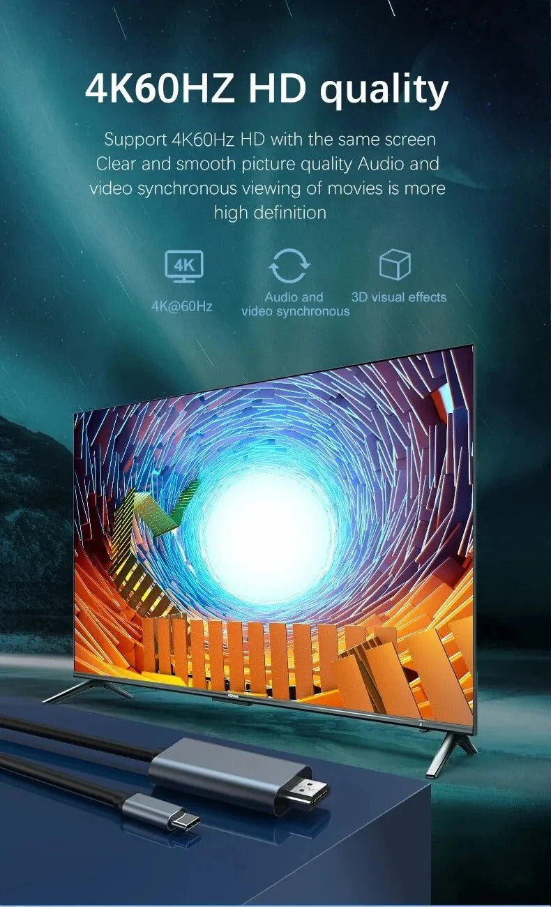 Type-C vers HDMI 4K 2m