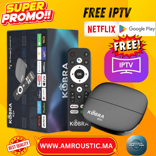 TV Box KOBRA K2+ avec iptv gratuit
