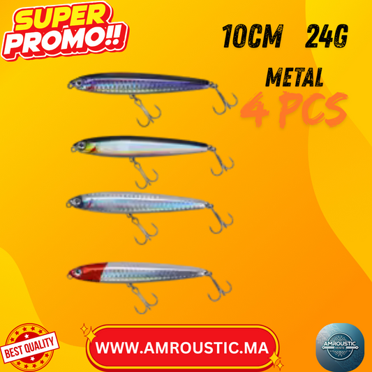 leurres de pêche 10cm, 24g, 4 pcs