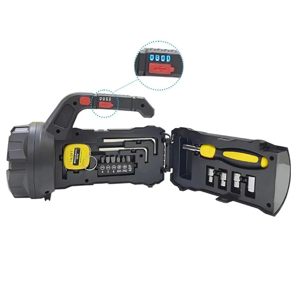 Lampe torche avec Boîte à outils