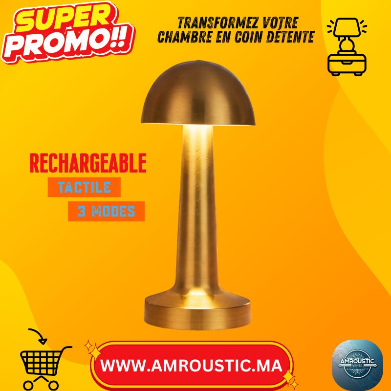 Veilleuse LED Tactile Rechargeable USB – 3 Intensités + 3 Couleurs (3000K/4500K/6500K)
