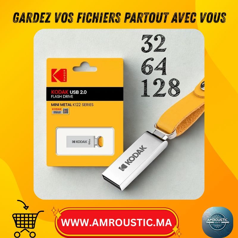 Clé USB Kodak USB 2.0 Mini Metal K122 – Flash Drive Compacte avec Porte-clés