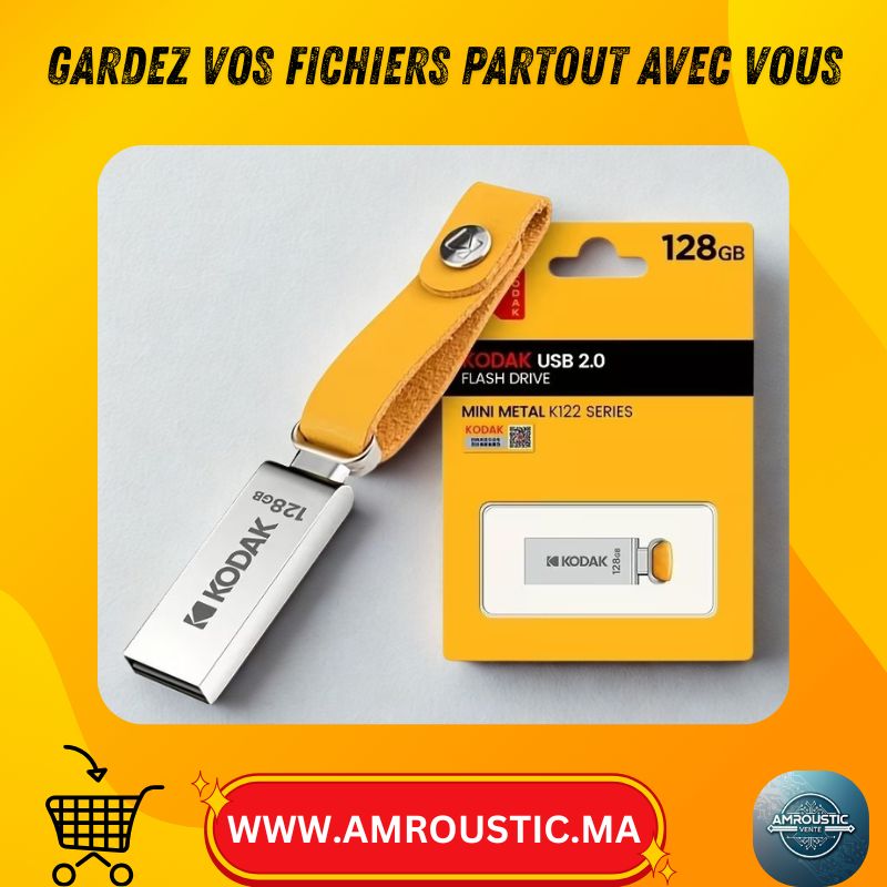 Clé USB Kodak USB 2.0 Mini Metal K122 – Flash Drive Compacte avec Porte-clés