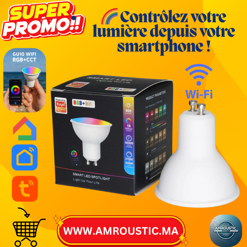 Ampoule Intelligente WiFi GU10 RGB + CCT