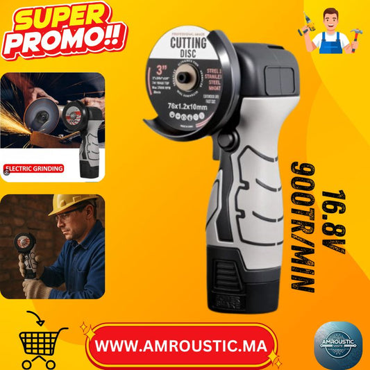 مطحنة كهربائية صغيرة متعددة الوظائف 16.8 فولت - للقطع والتلميع وإزالة الشحوم - 76 مم / 9000 دورة في الدقيقة