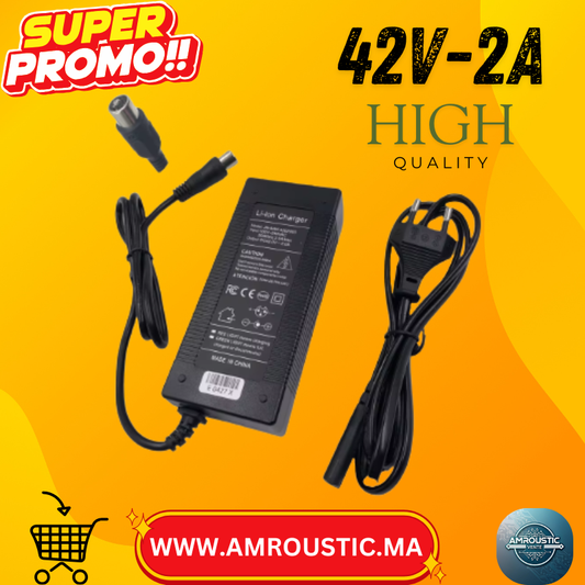 Chargeur 42V 2A Universel pour Batterie Lithium