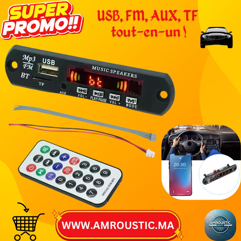 Lecteur MP3 Bluetooth 5.0 pour Voiture