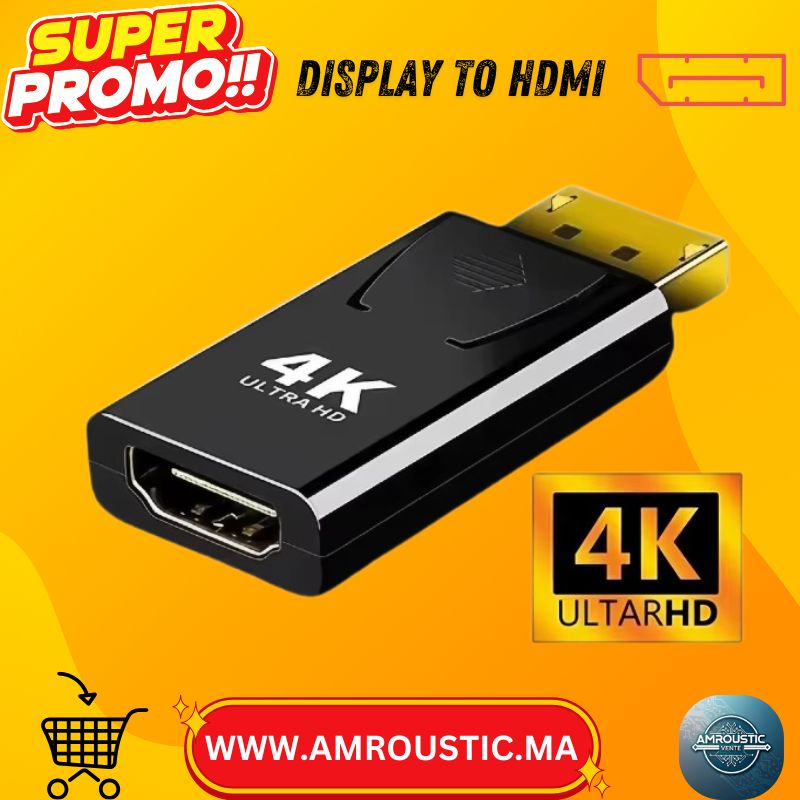 Adaptateur DisplayPort vers HDMI 4K / Full HD – DP Mâle vers HDMI Femelle