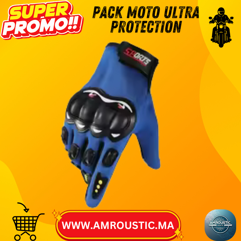 2 gants de moto haute protection + 1 cagoule respirante