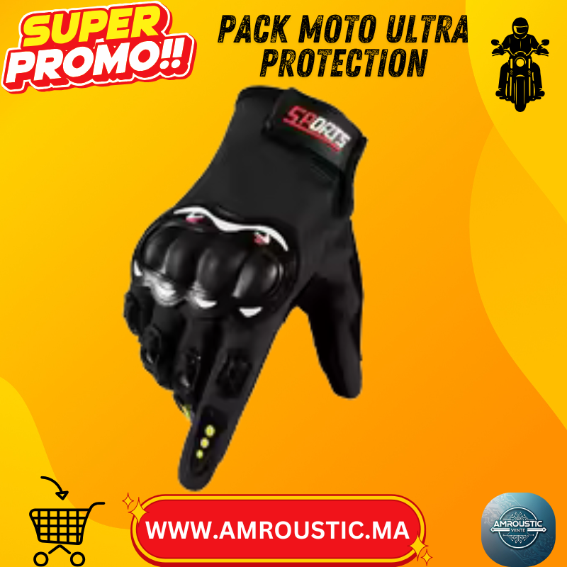 2 gants de moto haute protection + 1 cagoule respirante