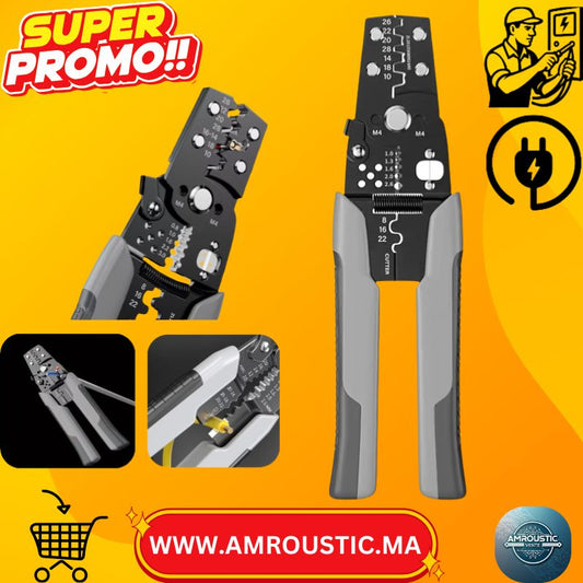 أداة تجريد وتجعيد الأسلاك الأوتوماتيكية - قاطعة أسلاك متعددة الوظائف من الفولاذ المقاوم للصدأ، ذاتية الضبط للكابلات الكهربائية