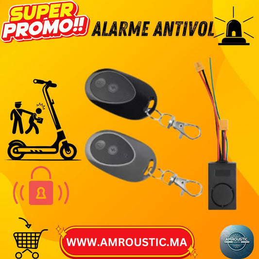 Alarme Antivol 115 dB avec Télécommande (36–55V) + Connecteur XT60 – Xiaomi M365 / 1S / Pro / Pro2 & Ninebot Max G30 / G30D