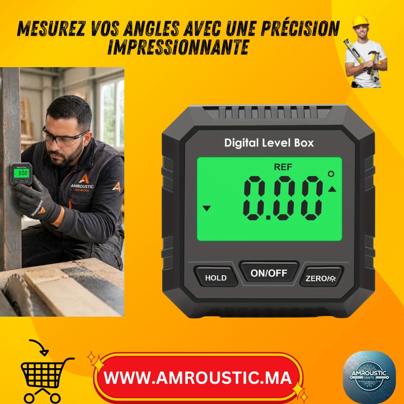 Niveau Numérique Magnétique 360° avec Écran LCD Rétroéclairé