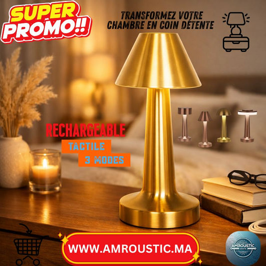 Veilleuse LED Tactile Rechargeable USB – 3 Intensités + 3 Couleurs (3000K/4500K/6500K)