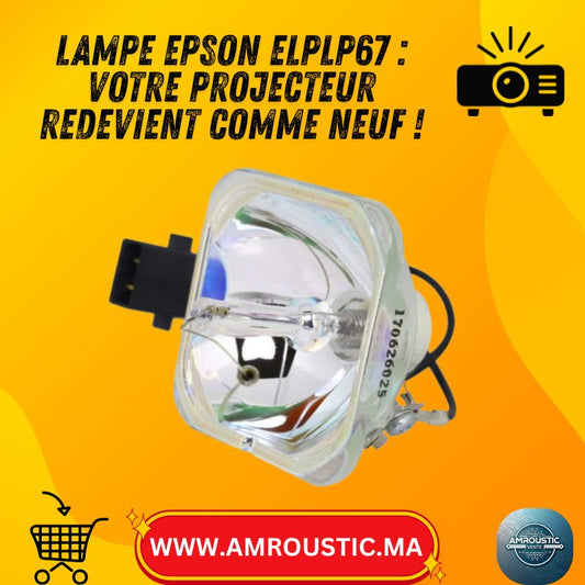 Lampe de Projecteur Epson ELPLP67 200W (50×50mm) – Compatible EB-S01/S11/S12 & EB-X02/X11/X12/X14