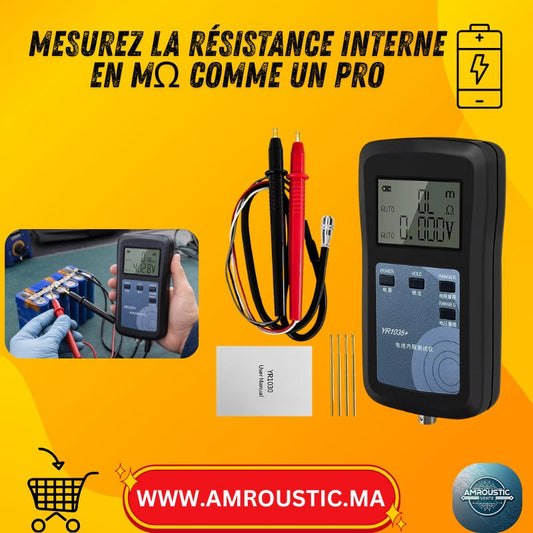 Testeur de Résistance Interne Batterie 2 Fils (Kelvin) YR1030+ – Mesure mΩ + Voltage, Haute Précision