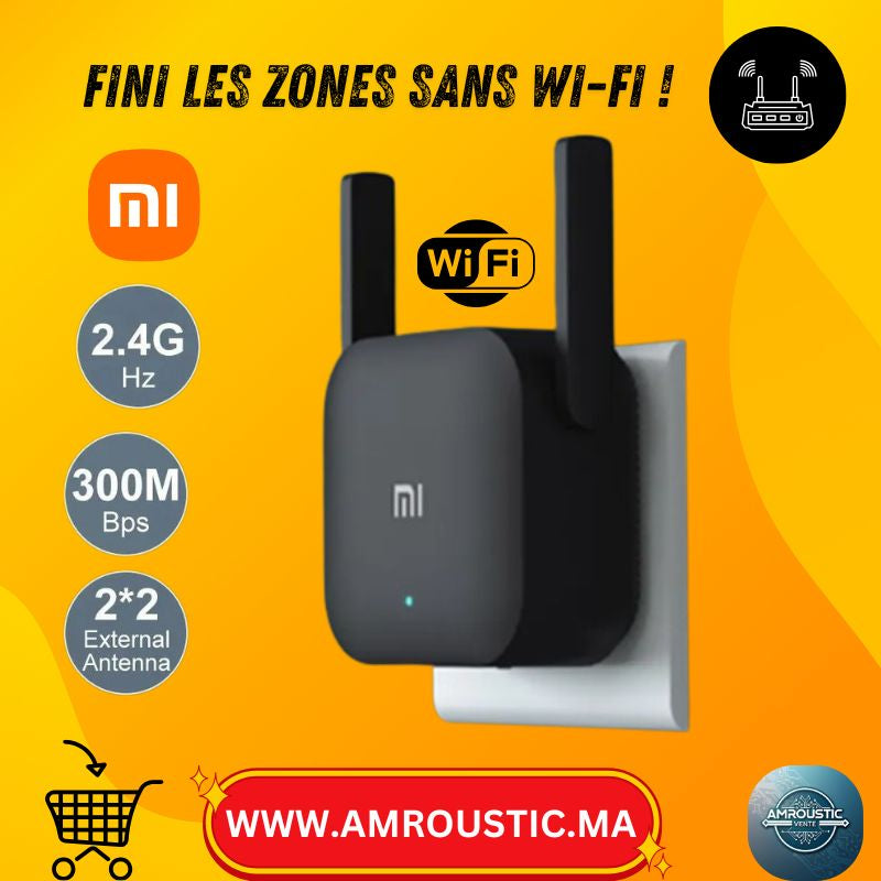 جهاز تقوية إشارة الواي فاي Xiaomi N300 – سرعة 300 ميجابت في الثانية – نطاق 2.4 جيجاهرتز – هوائيان – توسيع النطاق (تطبيق Mi Home)