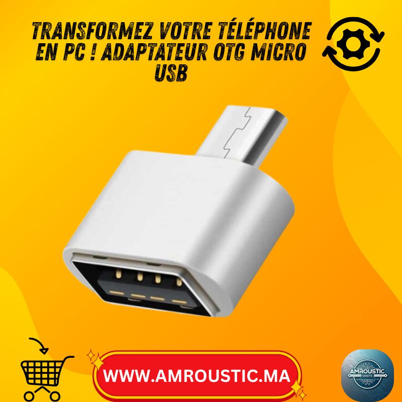 محول Micro USB إلى USB OTG – لتوصيل ذاكرة فلاش USB، والماوس، ولوحة المفاتيح (أندرويد)