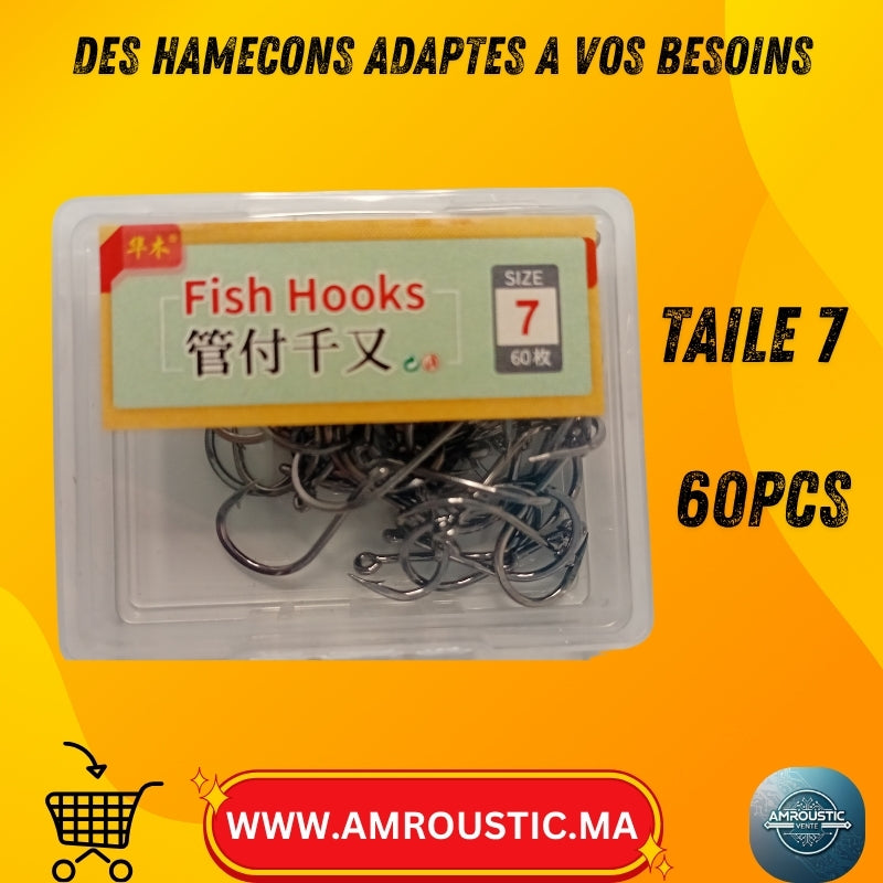 Hameçons de pêche avec œillet – 5 tailles au choix