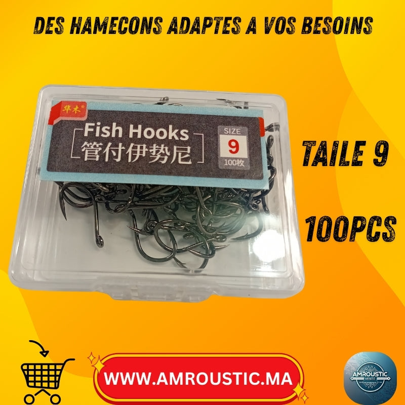 Hameçons de pêche avec œillet – 5 tailles au choix