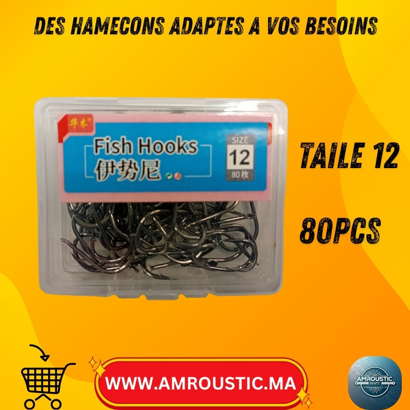 Hameçons de pêche avec œillet – 5 tailles au choix