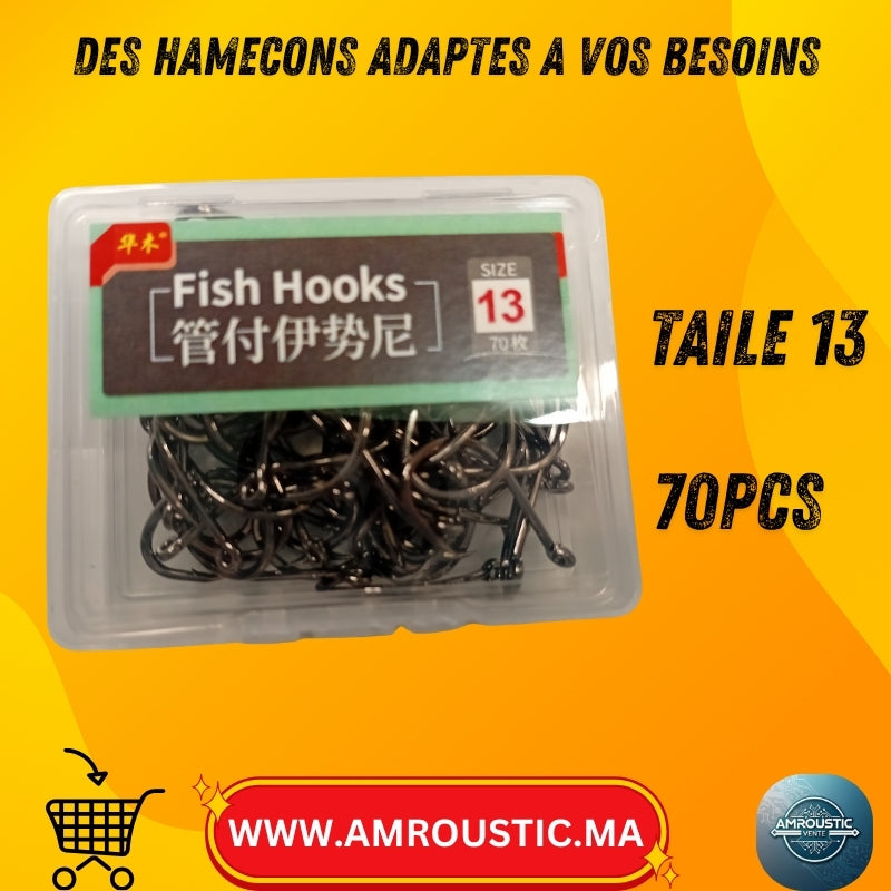 Hameçons de pêche avec œillet – 5 tailles au choix