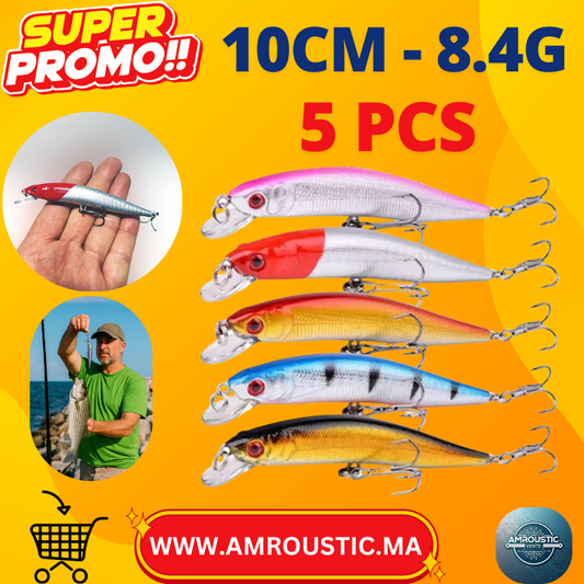 Appâts réalistes multicolores 5 pièces