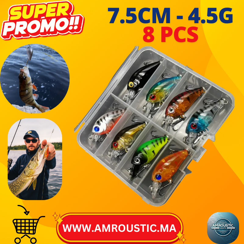 مجموعة من 8 طعوم عائمة