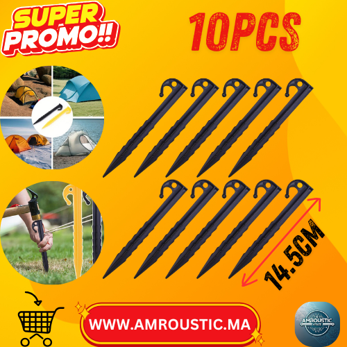أوتاد خيمة مقاومة للرياح - عبوة من 10 قطع