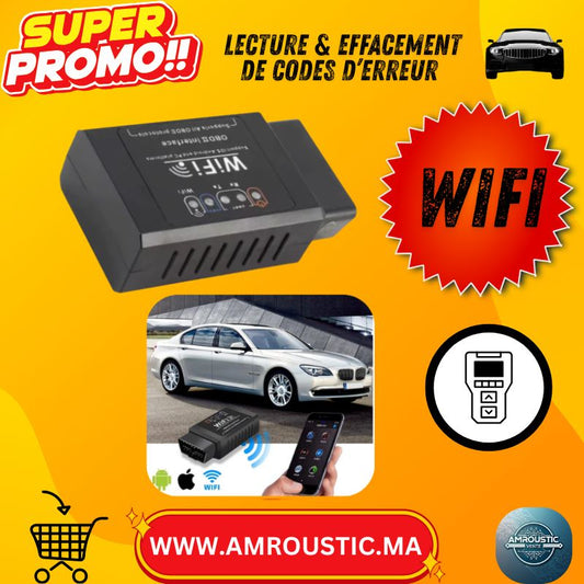جهاز ELM327 WiFi V1.5 - ماسح تشخيص أعطال السيارات OBD2 لأجهزة أندرويد/iOS/الكمبيوتر الشخصي - قراءة ومسح رموز الأعطال
