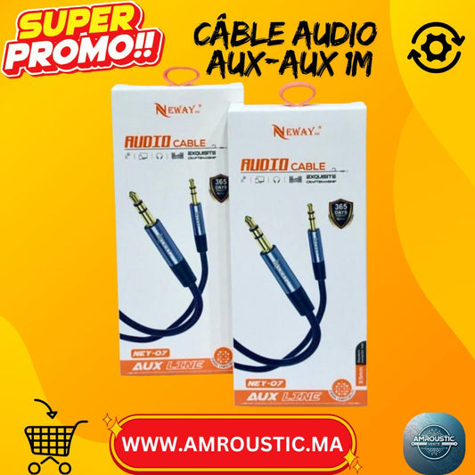 Neway NEY-07 كابل صوت AUX-AUX (مقبس 3.5 ملم) - 1.5 متر