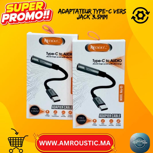 Adaptateur Type-C vers Jack 3.5mm Neway NEW-05 – Audio Casque & Voiture